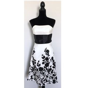 NEW WHBM 100% Silk Strapless A Line Dress with Bow